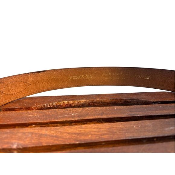 Tooled Brown Leather Belt – Size 38  Genuine cowhide leather belt - Picture 10 of 16